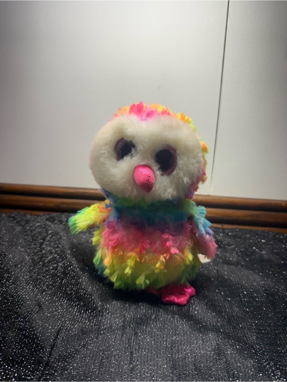 Ty Beanie Boos Rainbow Owl Plush Stuffed Animal Colorful Big Eyes